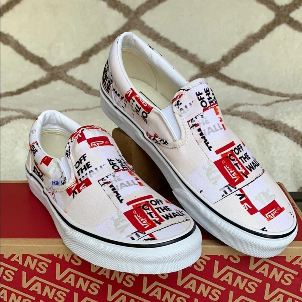 •VANS CLASSIC SLIP ON PACKING TAPE Blcdblctrwt WMNS•
