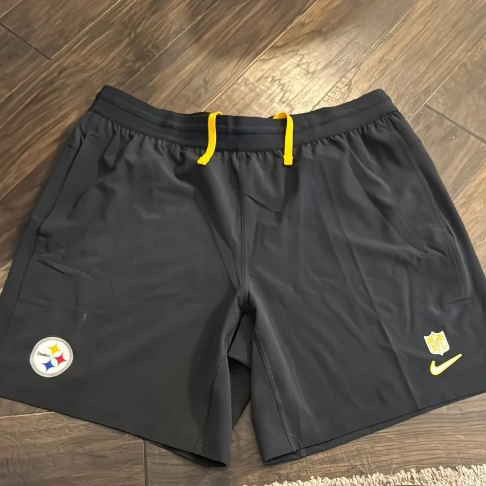 Nike Steelers Black Shorts with Yellow Details