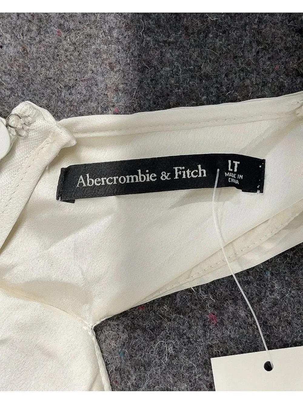 NWT Abercrombie & Fitch Satin White Pleated Maxi Dress