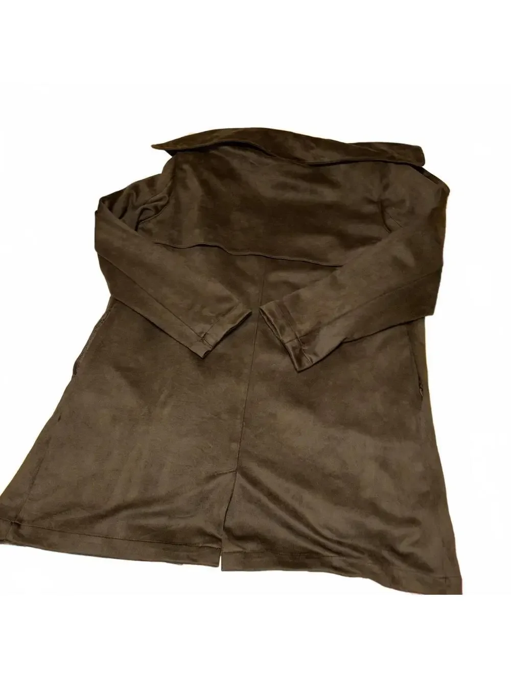 Buckle Black $70 Faux Suede Open Front Blazer Jacket Size Woman’s Large