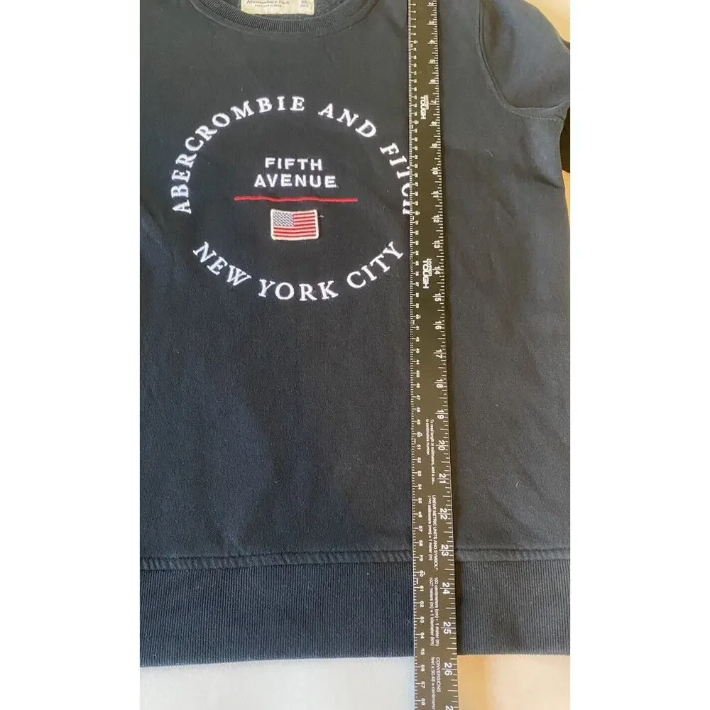 Abercrombie & Fitch Sweater Mens XS Casual Black Athleisure Pullover Crewneck