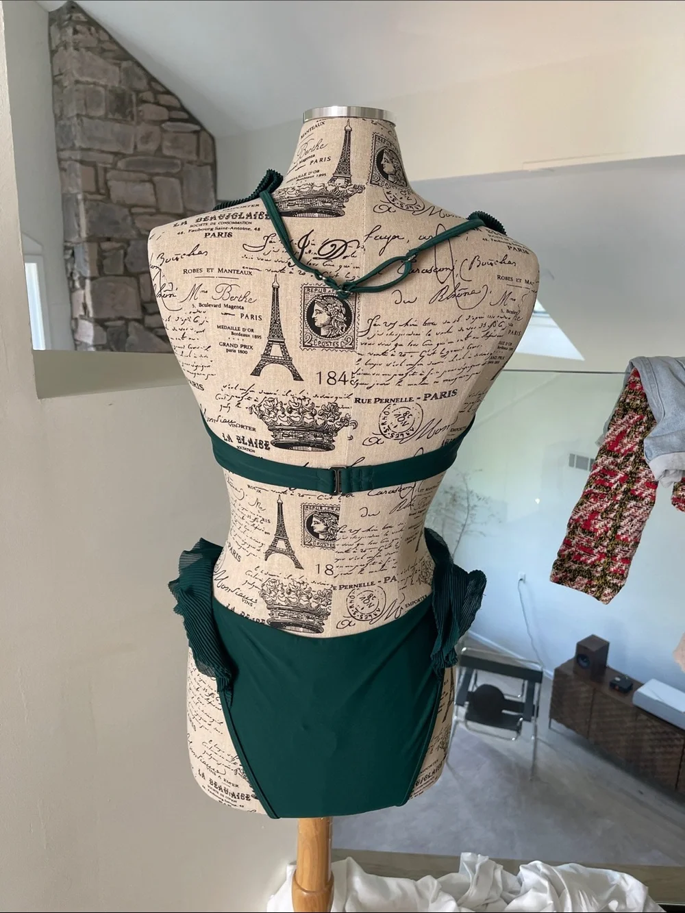 Andrea Iyamah Emerald Green Ruffle Bikini