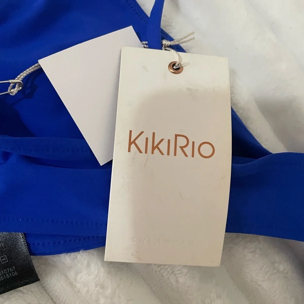 KikiRio Royal Blue Tie-Front Bikini Set