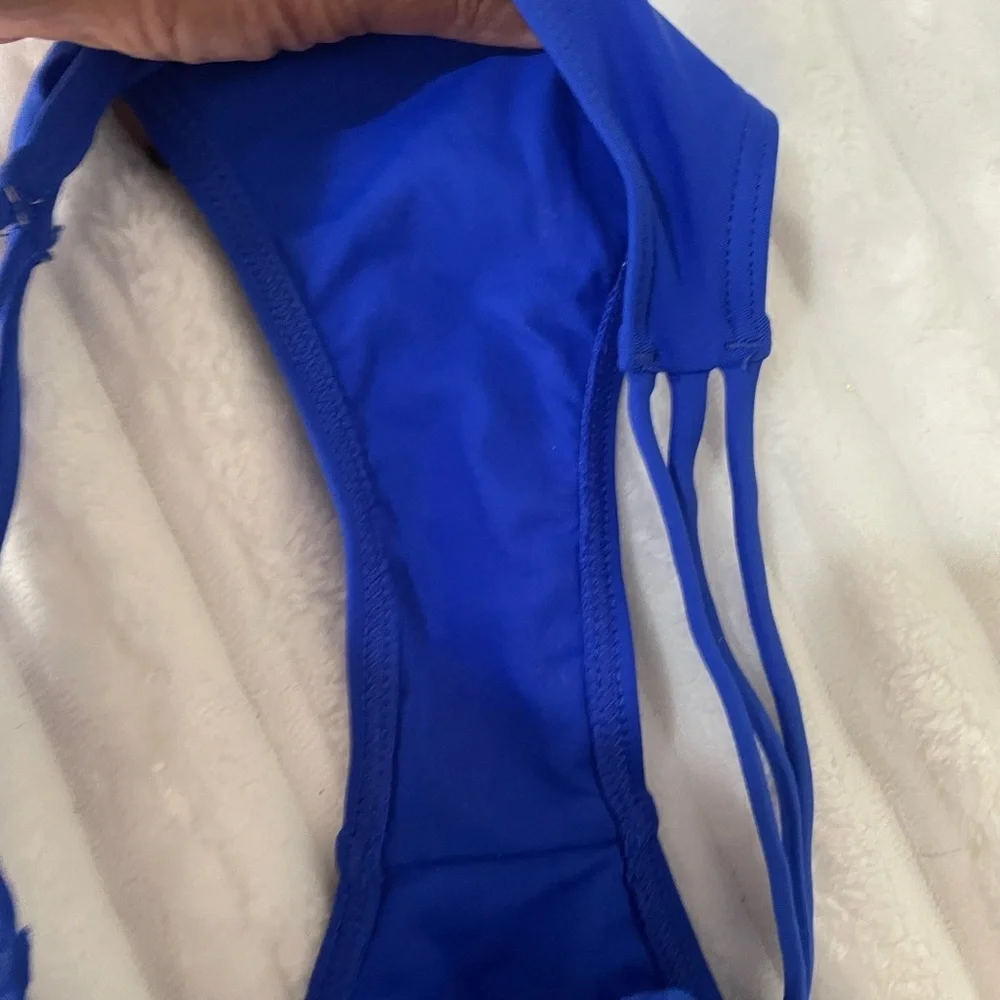 KikiRio Royal Blue Tie-Front Bikini Set