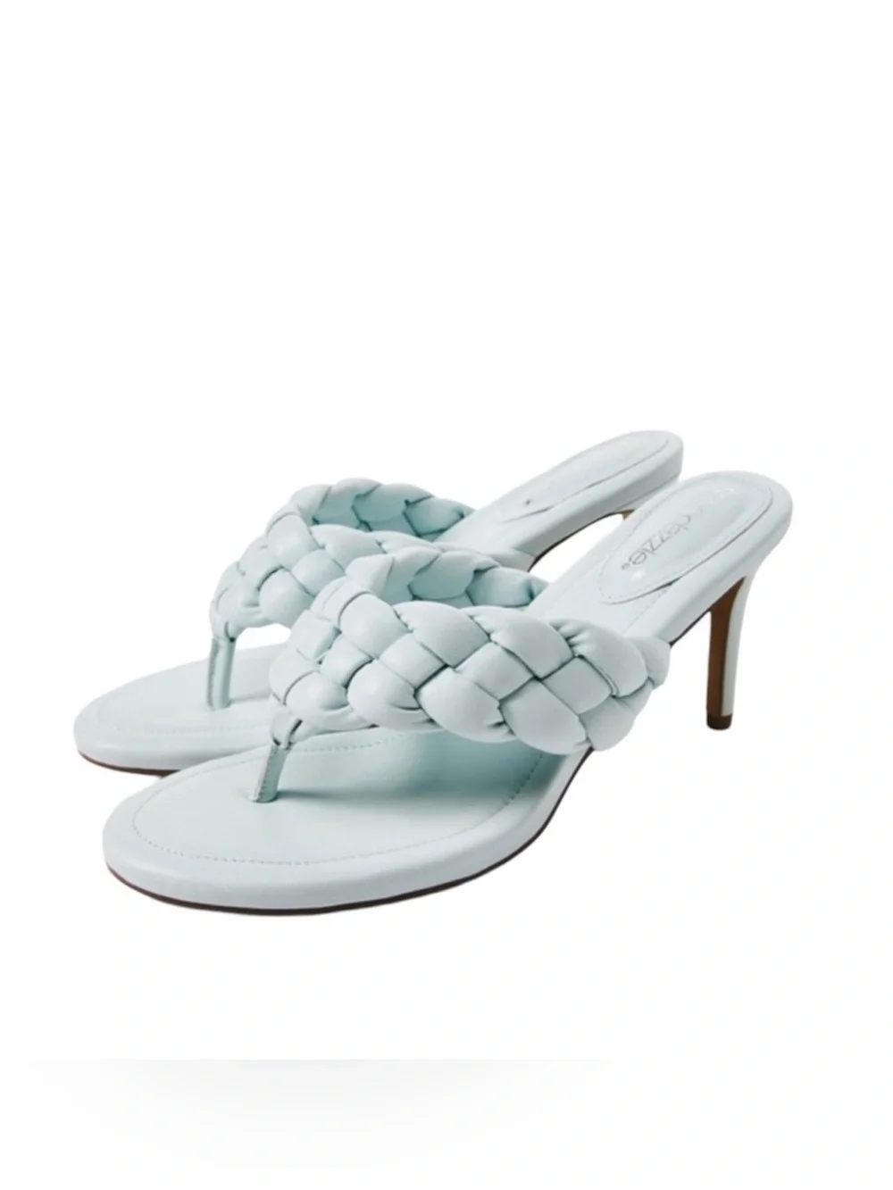 Women's Braided Thong Heeled Sandals - Light Aqua/Blue