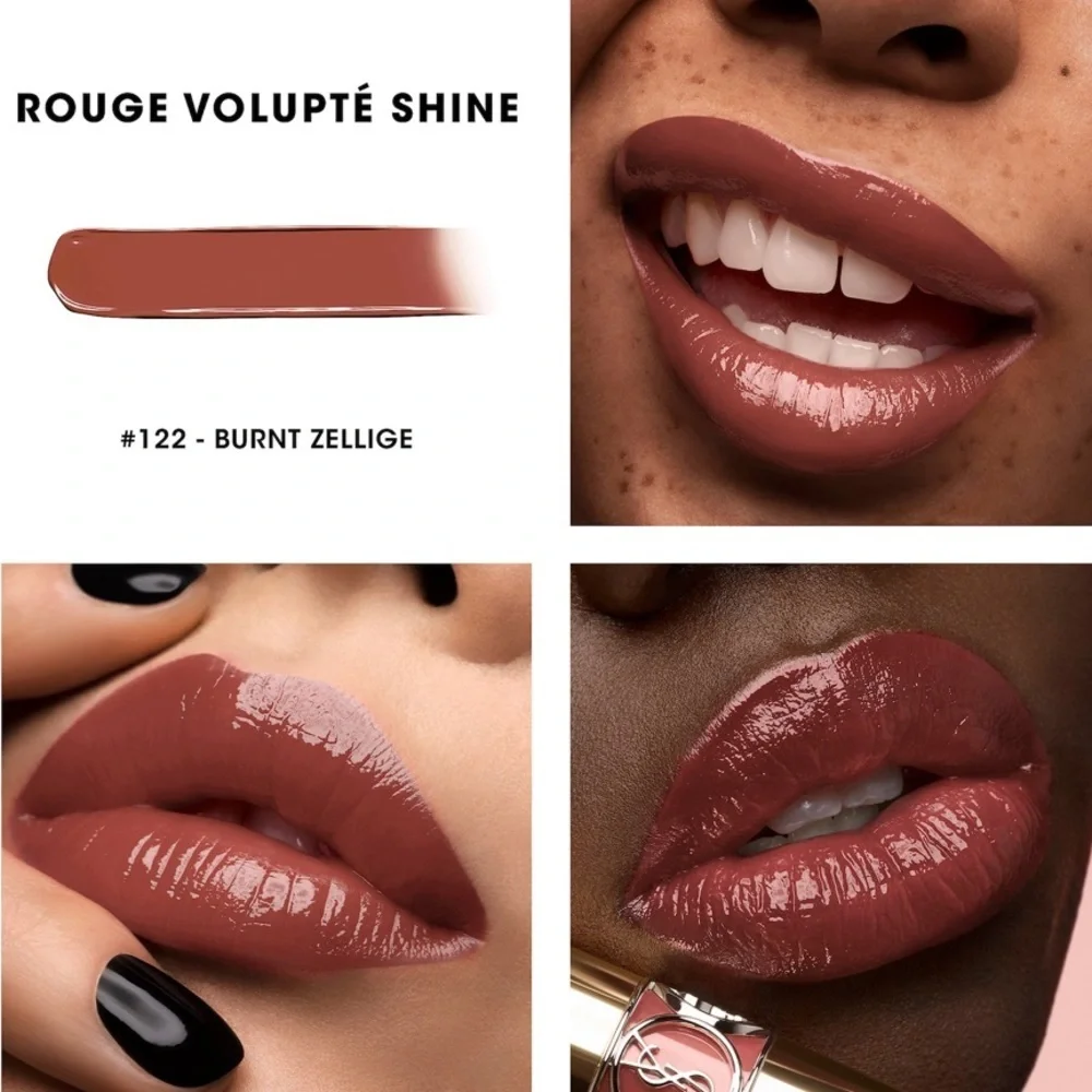 💋YSL Rouge Volupté Shine Lipstick Balm - 122 Burnt Zellige