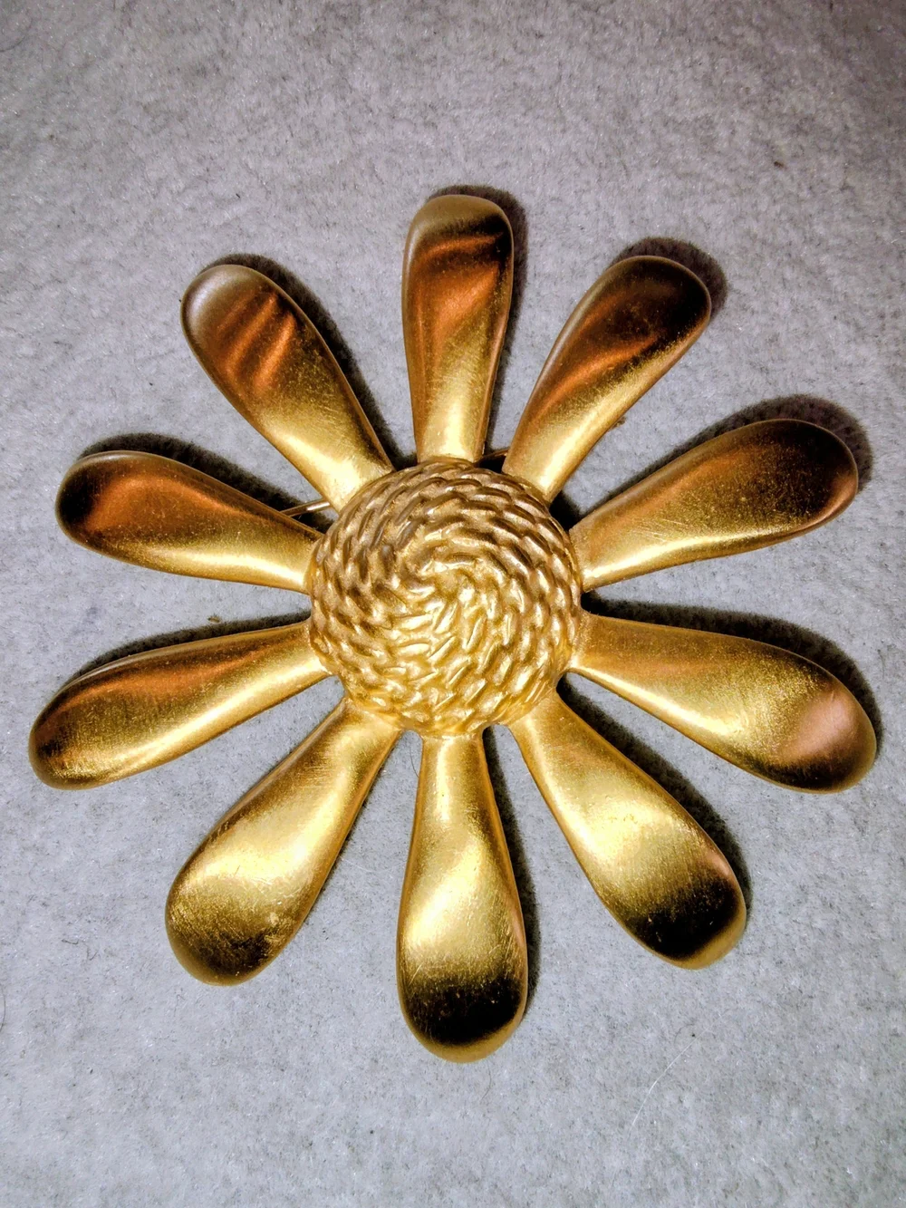 Anne Klein 1980s Gold Gilt Brushed 2.7