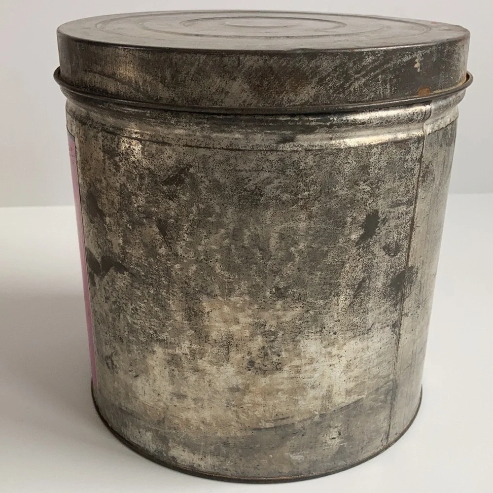 Coffee bar reproduction Morning Sip Dry Roast Coffee advertising tin with lid