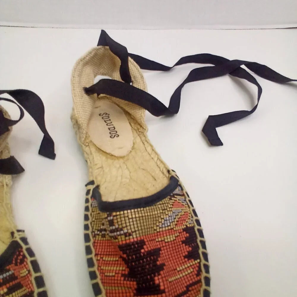 Soludos Ankle Tie Espadrille Women 5 Aztec Pattern