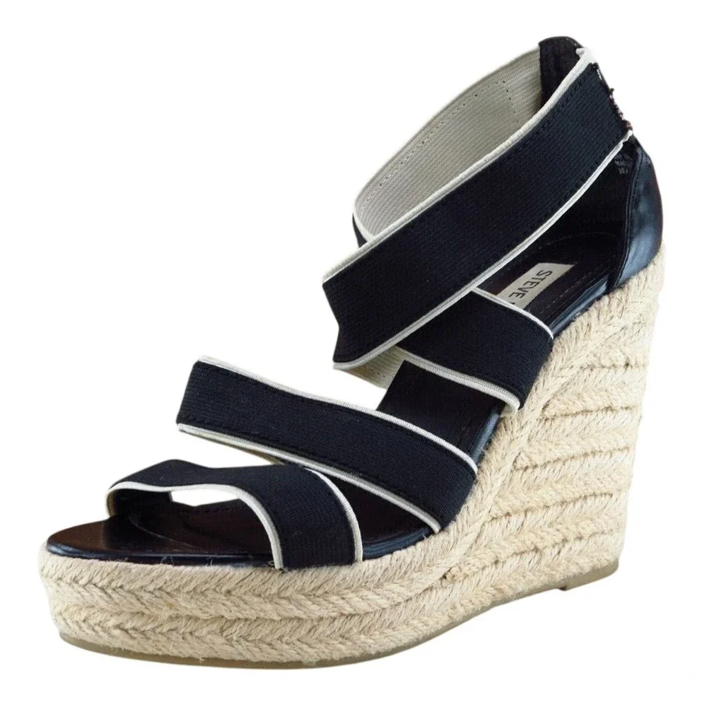 Steve Madden Heel Sz 7.5‎ Platform Black Synthetic M Erryn