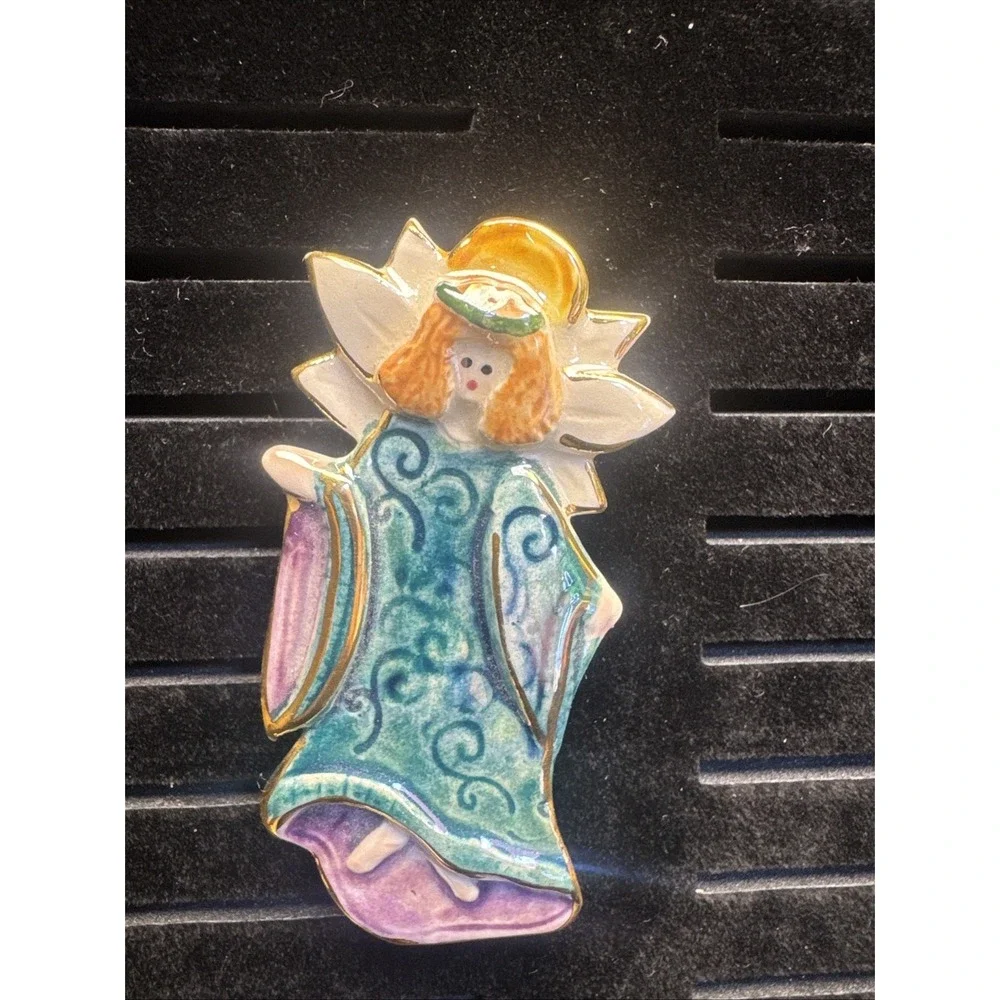 Ceramic Angel Pin Brooch Handcrafted‎ 3