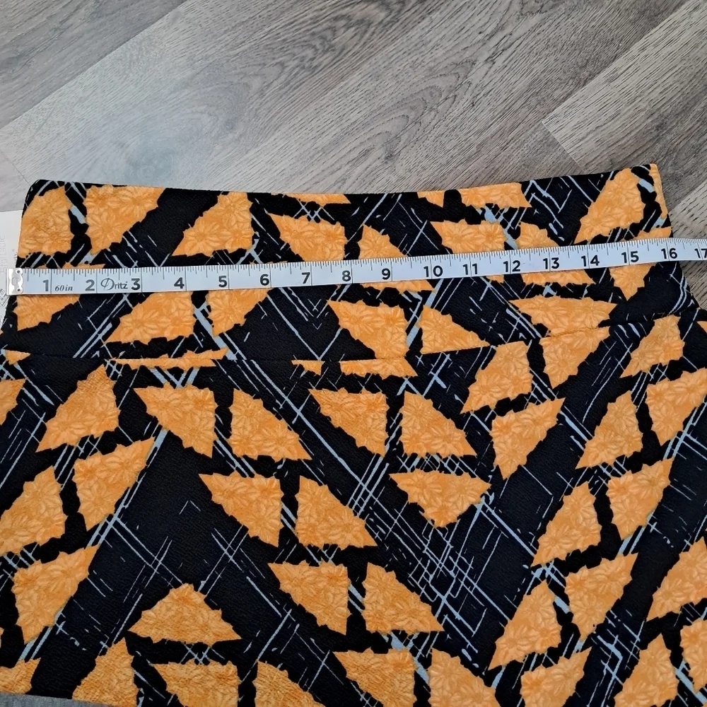 LuLaRoe Pencil Skirt Womens Size Large Yellow Geometric Floral Print