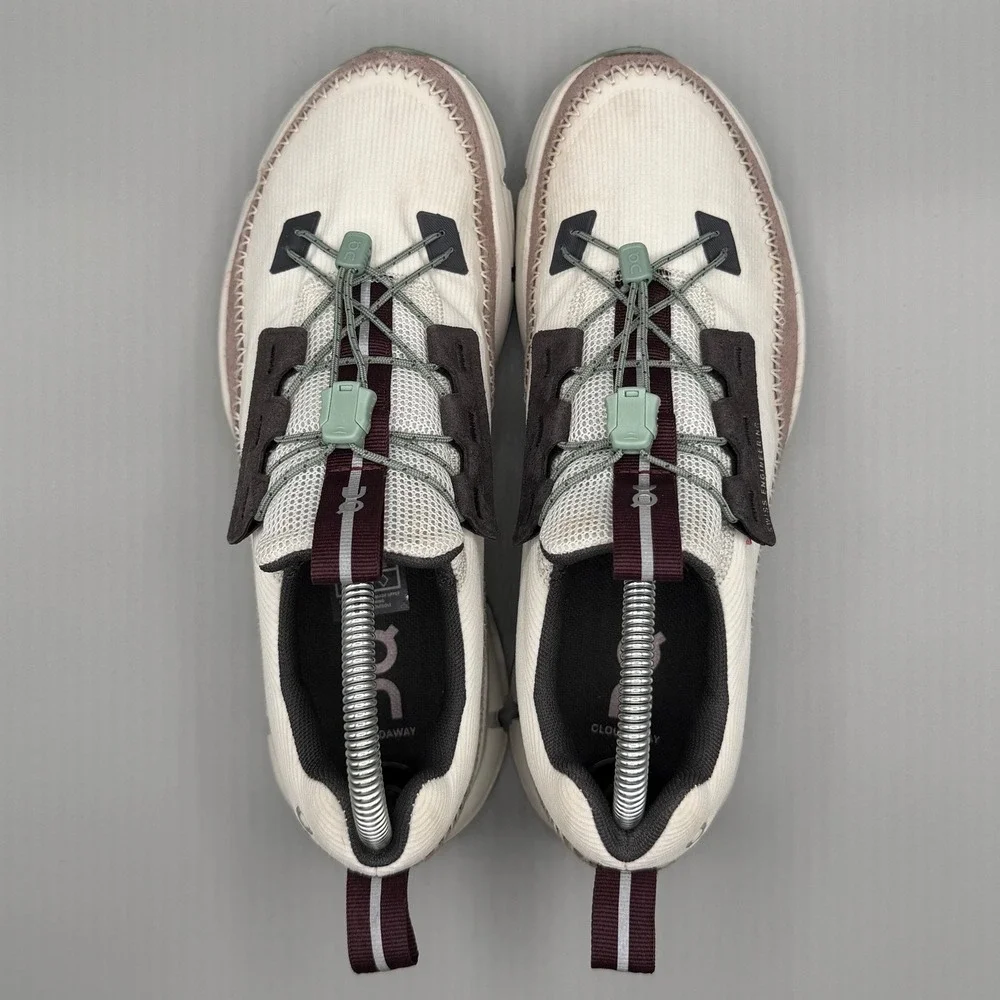 On Cloudaway Ice Moss Women‎ Running Comfort Shoes White Burgundy Green Size 9
