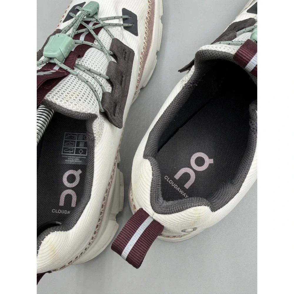 On Cloudaway Ice Moss Women‎ Running Comfort Shoes White Burgundy Green Size 9