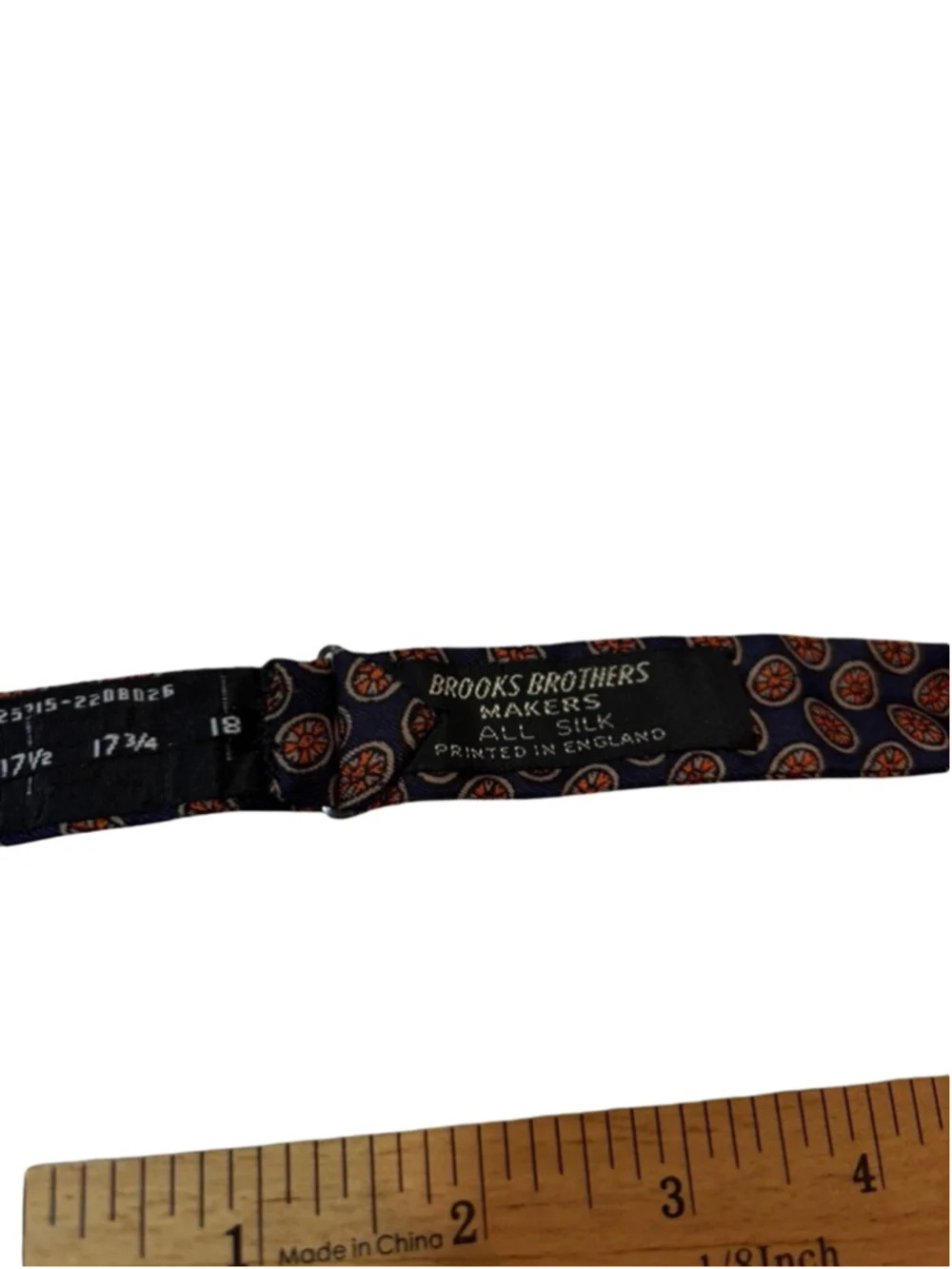 Brooks Brothers Makers Silk Bow Tie Navy Medallion Print Adjustable England