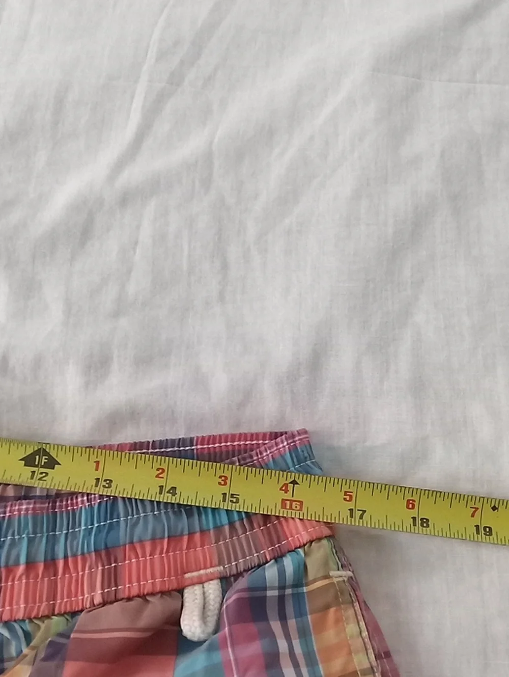 Polo by Ralph Lauren Coral, Blue & Yellow Plaid Swim Shorts