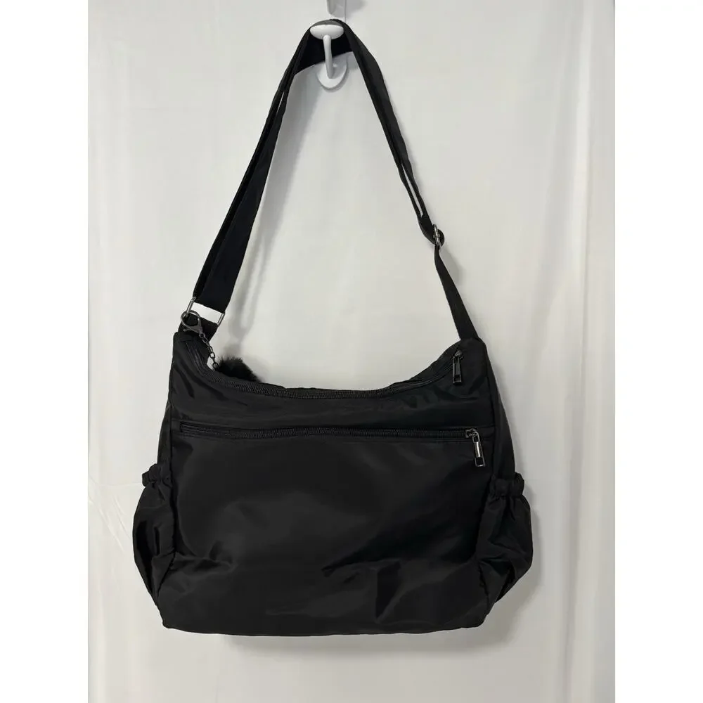 Women's Black Basic Shoulder Bag Purse‎ Essential Everyday Staple Neutral Travel