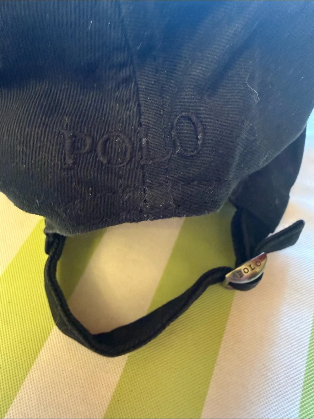 Polo Ralph Lauren big pony all black twill baseball cap hat OS EUC