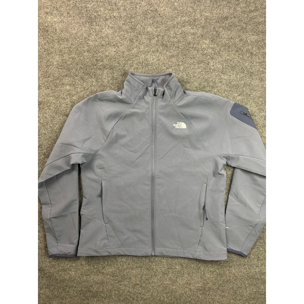 The North Face WindWall Jacket Womens Size M Blue Grey Full Zip Softshell