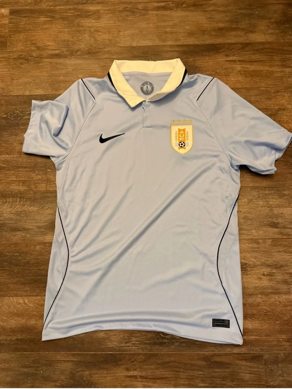 Nike Light Blue Mens Soccer Jersey Tag Display