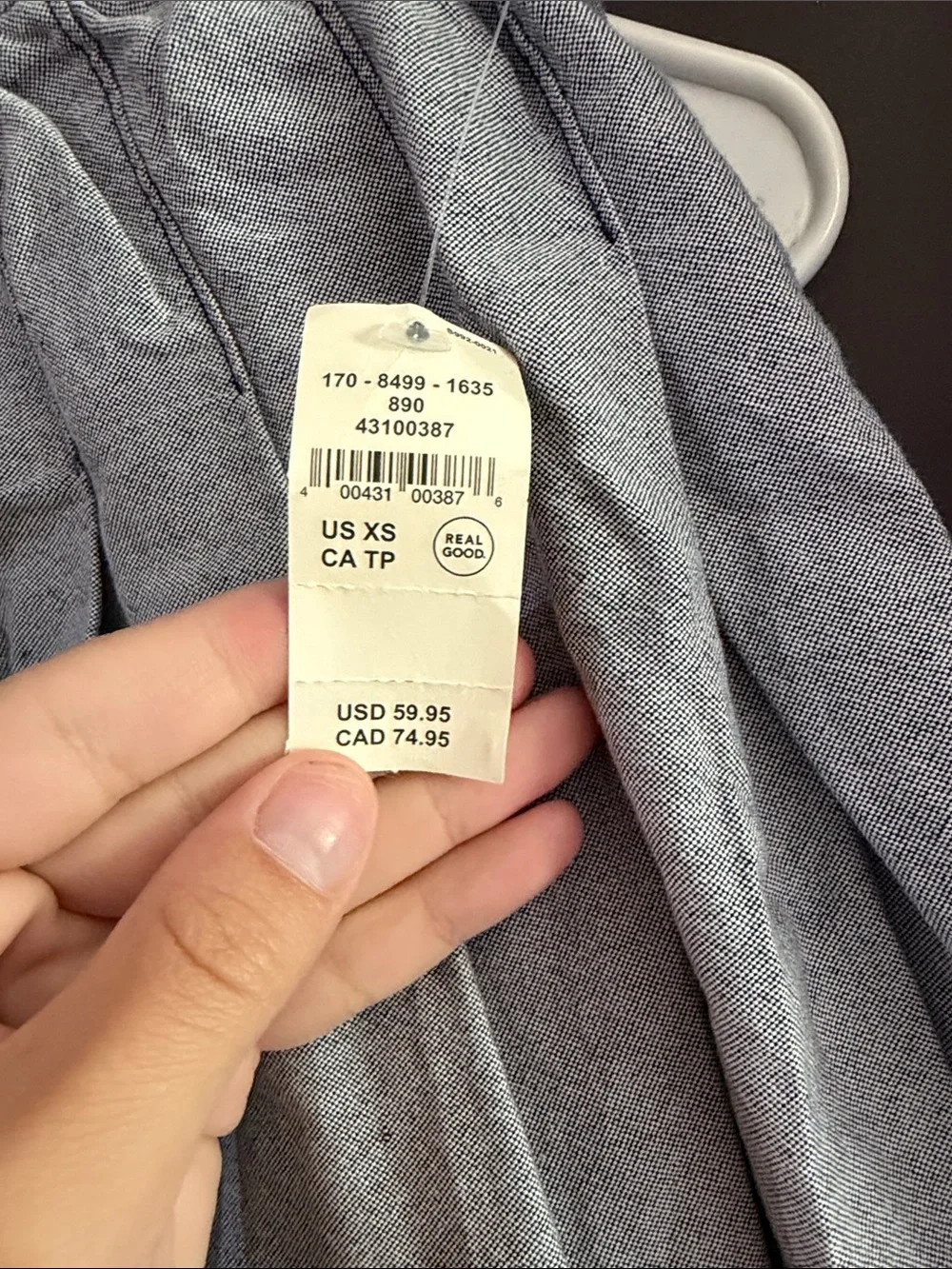 aerie Light Blue Button-Front Mini Skirt