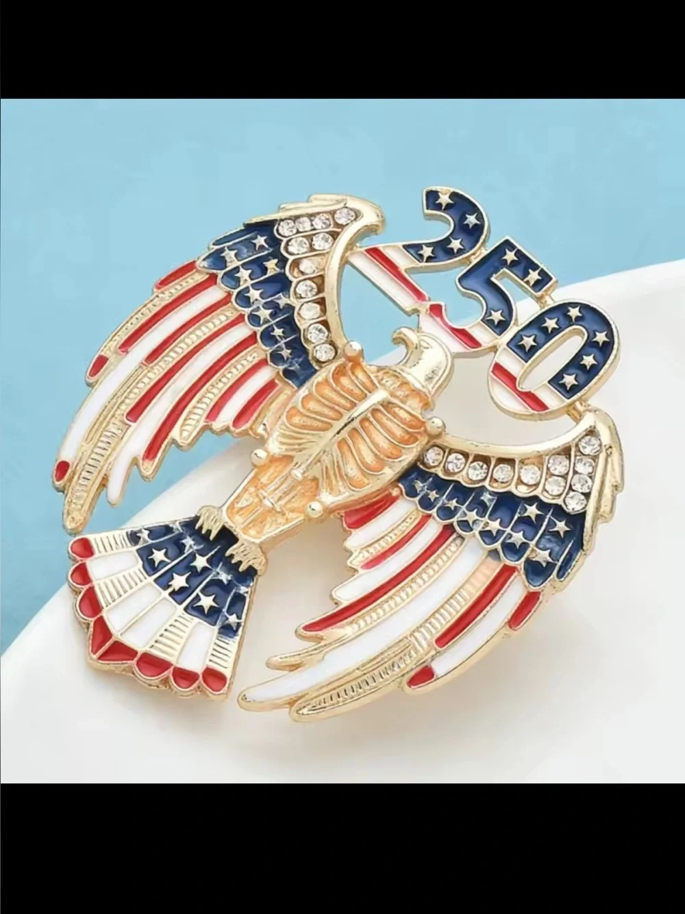 Patriotic Eagle 250 Gold Brooch
