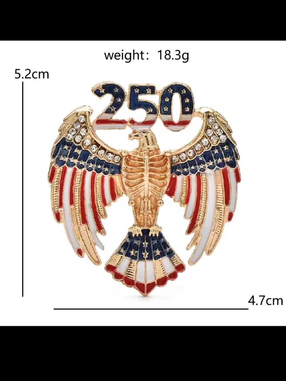 Patriotic Eagle 250 Gold Brooch