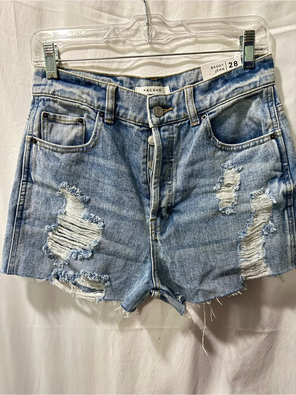 PacSun Light Blue Distressed Denim Jean Shorts