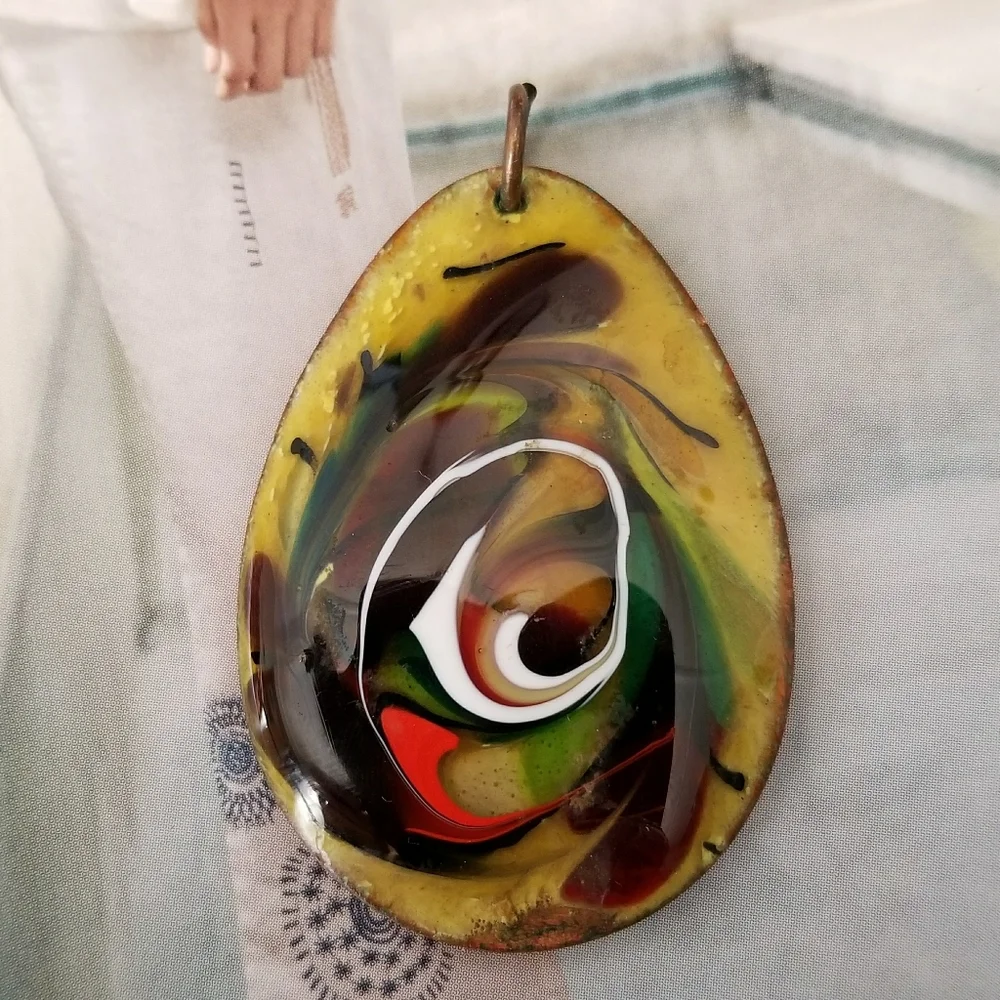 Vintage swirled enamel shaped