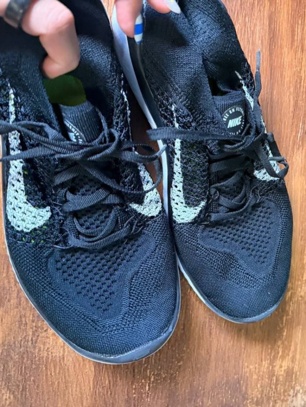 Nike Free RN Flyknit 2018 Black White Running Shoes