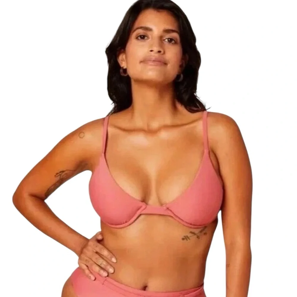 Andie Swim The Sicily Top Size S Punch Pink NWT
