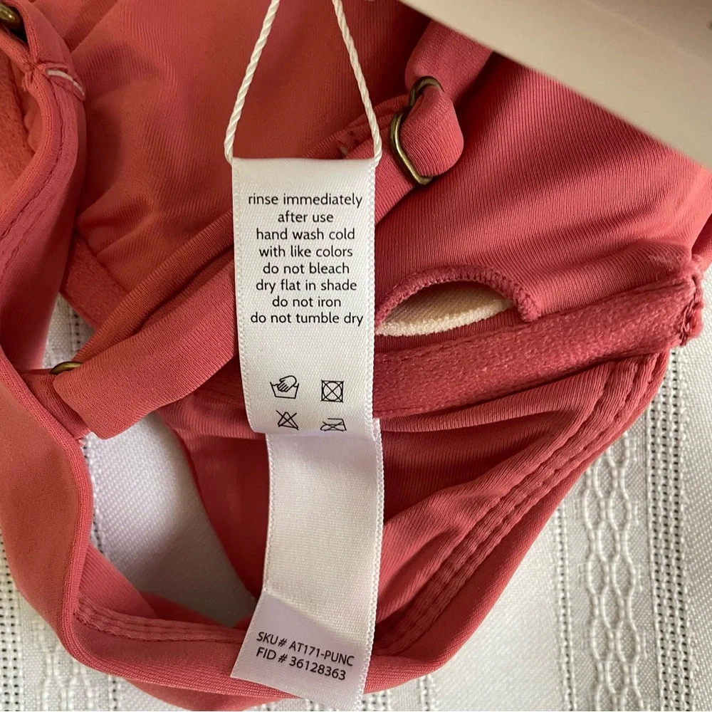 Andie Swim The Sicily Top Size S Punch Pink NWT