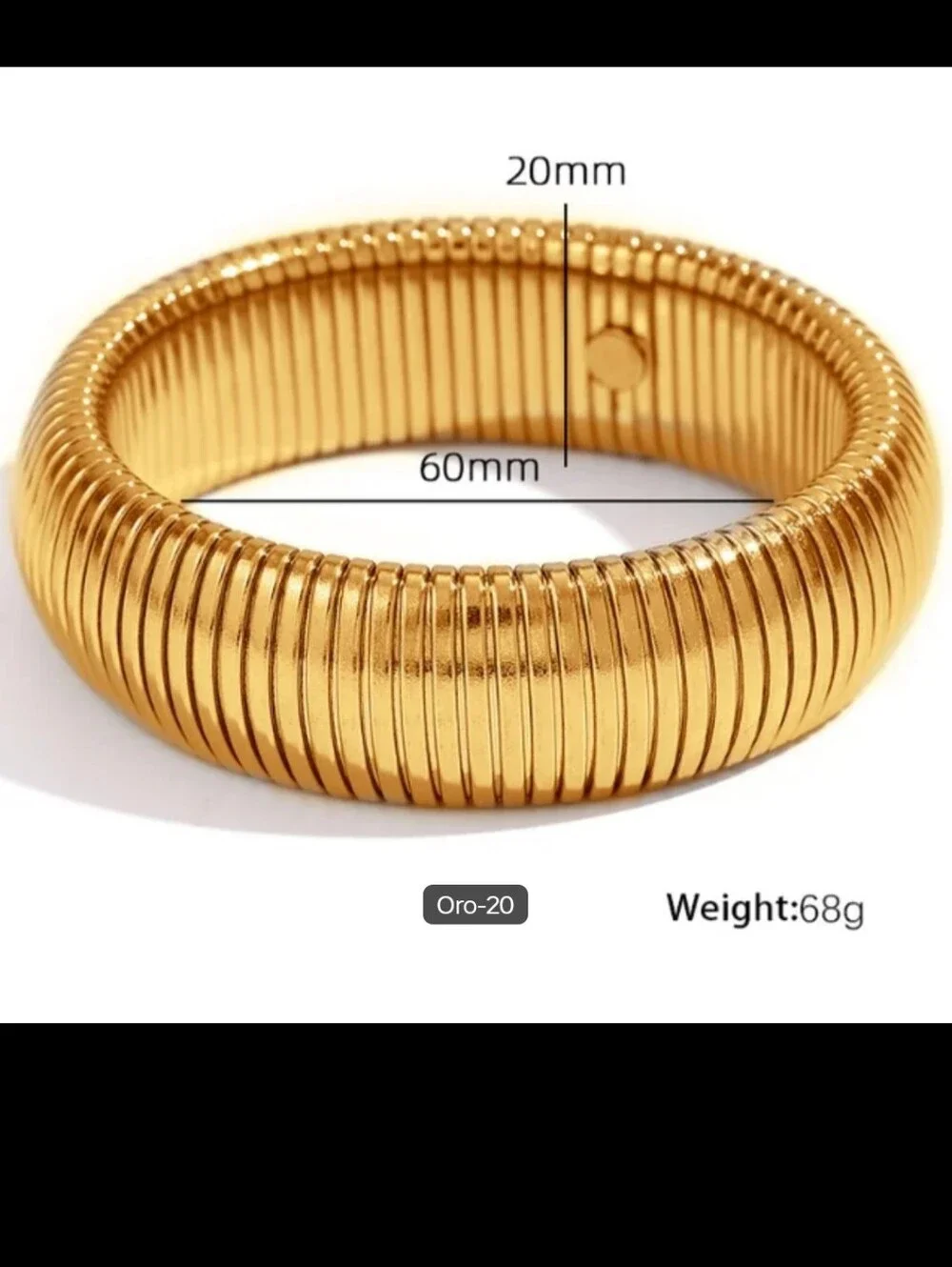 Chunky Wide Gold Plated Womens Bracelet Bangles. Size In Photo