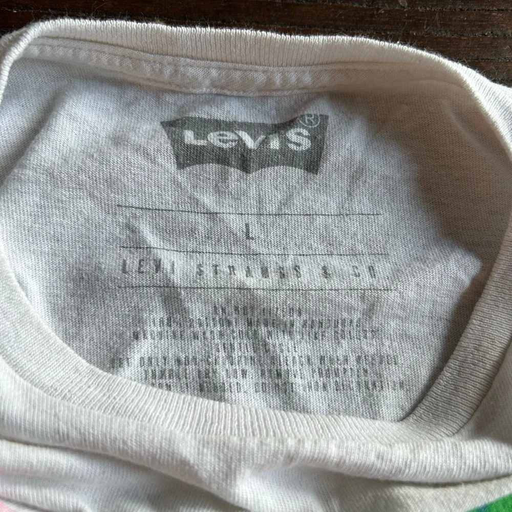 Levi's White Long Sleeve Tee with Colorful Logo