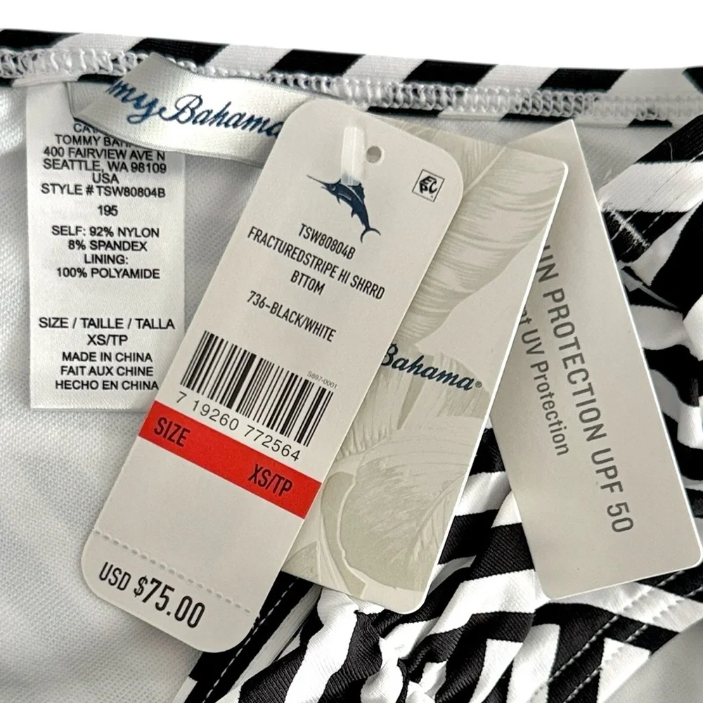Tommy Bahama Fracturedstripe High Waist Shirred Bottom