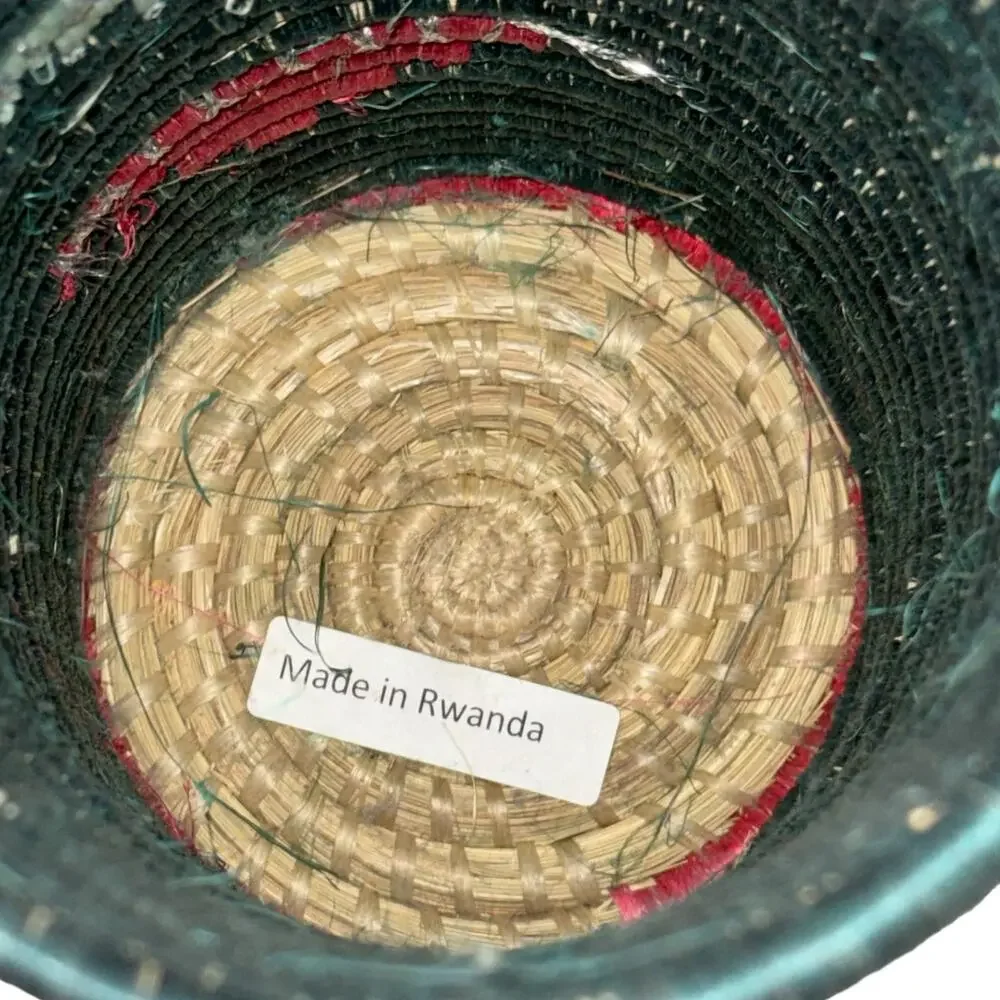 Handwoven Sisal Coil Basket Vase made in Rwanda