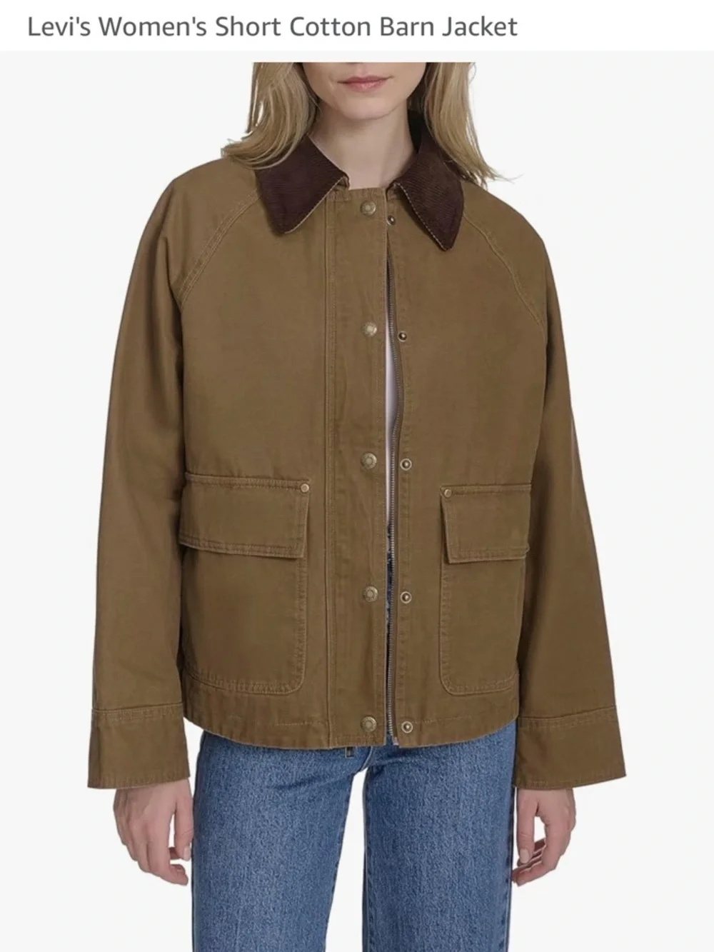 Levi's Women's Barn Utility Jacket in Brown with Corduroy Collar