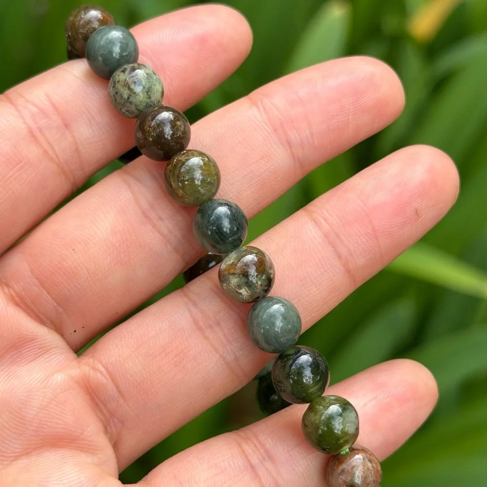 8mm stretchable‎ australian green opal bracelet 0793