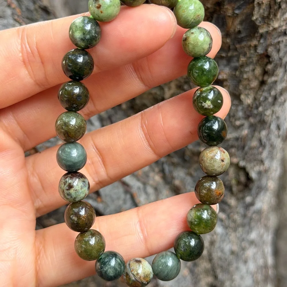 8mm stretchable‎ australian green opal bracelet 0793