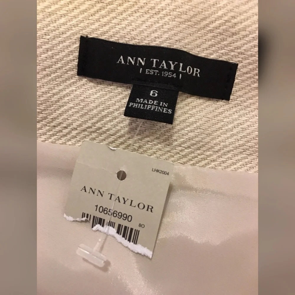 Ann Taylor NEW Lined Linen Cotton Big Pockets S 6 Linen Cotton Lined Career Work