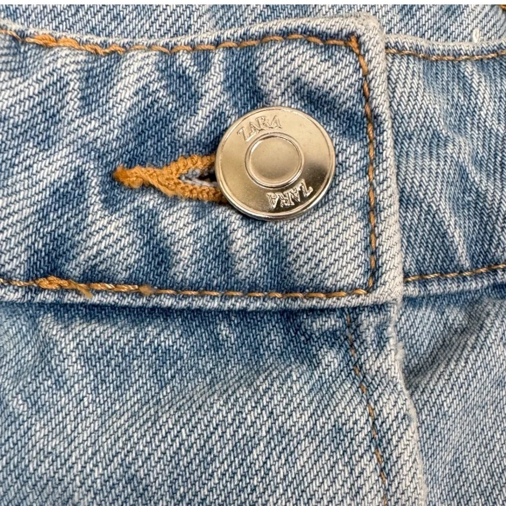 Zara Wrap Denim Skort Light Blue Jean Shorts Small Coastal Cowgirl High Rise