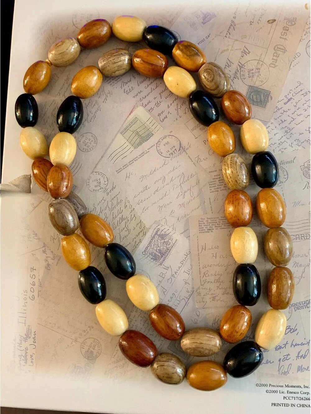 Colorful Chunky Wooden Bead Necklace - Earthy Natural Style