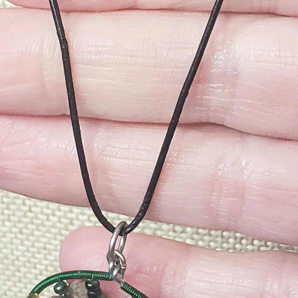 TREE OF LIFE Wire-Wrapped Beaded Pendant Necklace