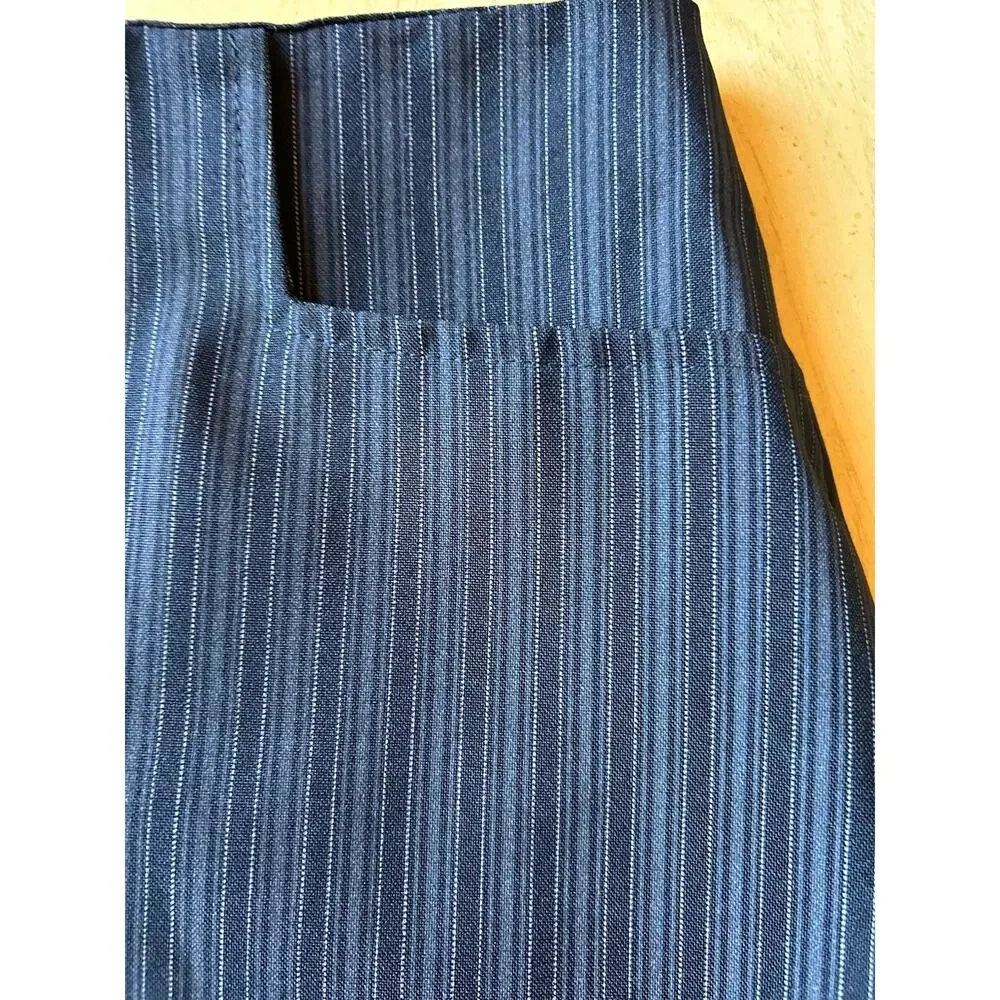 Y2K Striped Mini Skirt CLE Paris Small Gray Pin Stripes Office Corporate College
