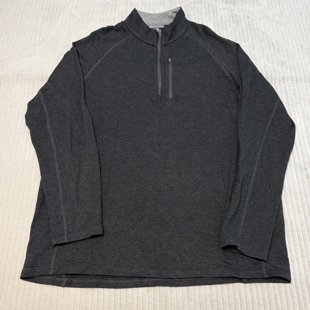 Free Fly Pullover Mens 2XL Gray Bamboo Heritage 1/4 Zip Mock Neck Fleece