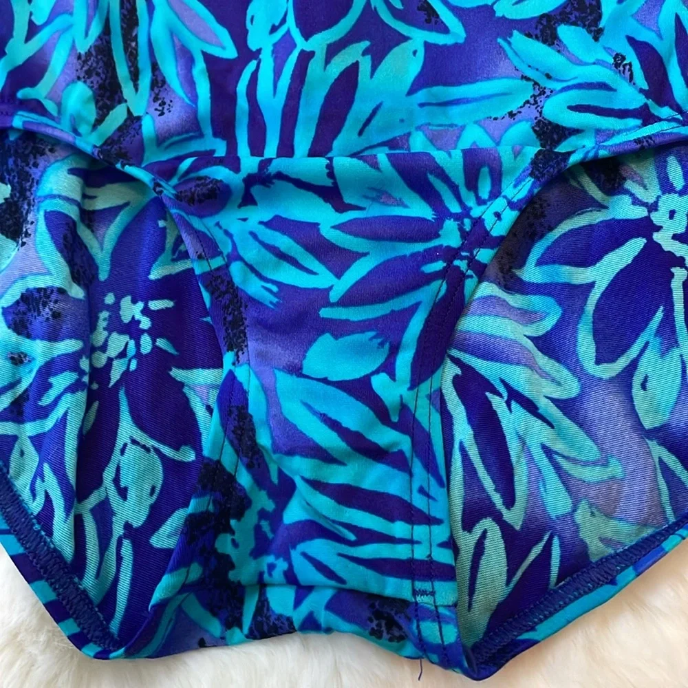 Speedo One-Piece Swimsuit 12 - Blue and Teal Floral