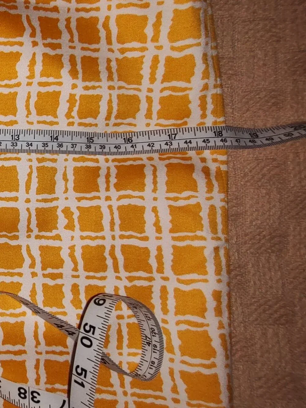 TALBOT'S MINI SKIRT 100% COTTON - POLYESTER LINING GOLD WHITE SQUARES PATTERN 4P