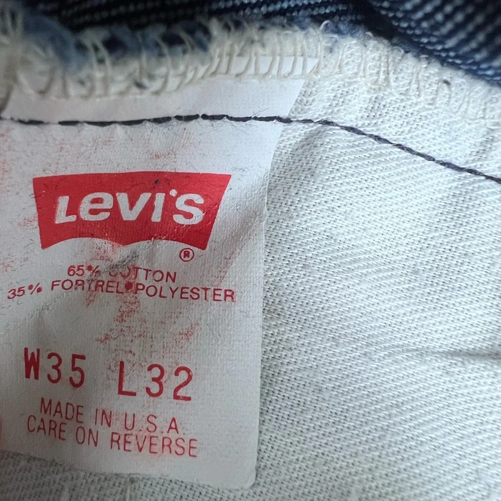 Vintage‎ Levis 505 Straight Leg Jeans Dark Wash Blue Denim Mens 32x29