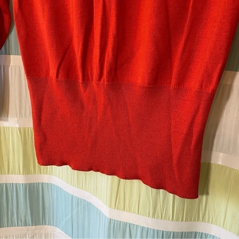 Vintage Mondi Sweater Knit High Neck Red Rust Sz 34