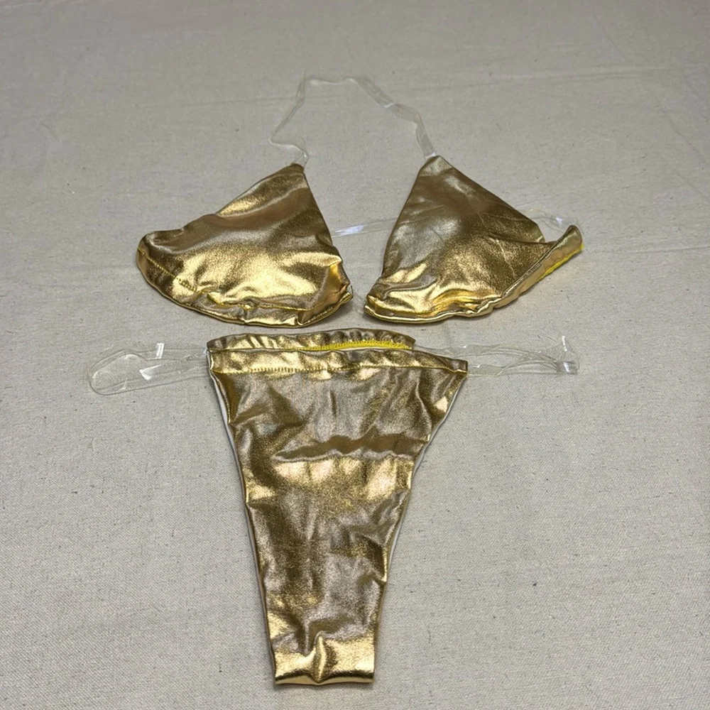 Bundle Of 2 Set Metallic Silver and Gold  Women’s Bikini Beach.